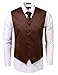 Mens 3 Pieces Solid Tuxedo Vest NeckTie and Handkerchief Set(28 Colors, XS-4XL)