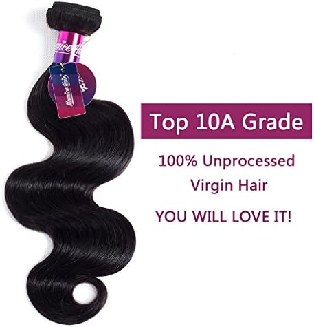 Brazilian Virgin Hair Body Wave 1 Bundle, Mornice Hair 10A Unprocessed Human Hair Extensions Natural Color 12-28inch 100g
