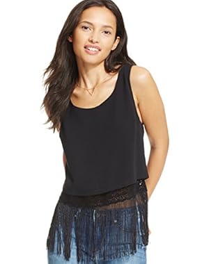 Jessica Simpson Fire Crochet Fringe Tank Top