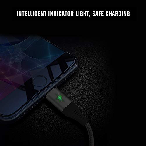 Magnetic Cable,3-in-1 Magnetic Lighting USB Cable and Type C Cable,Micro USB Cable,Fast Charging,Nylon Braided Sync Cord with High Speed Data Transfer for iOS Android (Black)