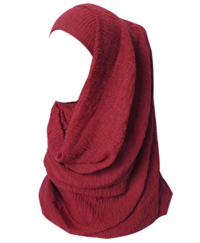 Lina & lily solid color crepe crinkled scarf hijab …