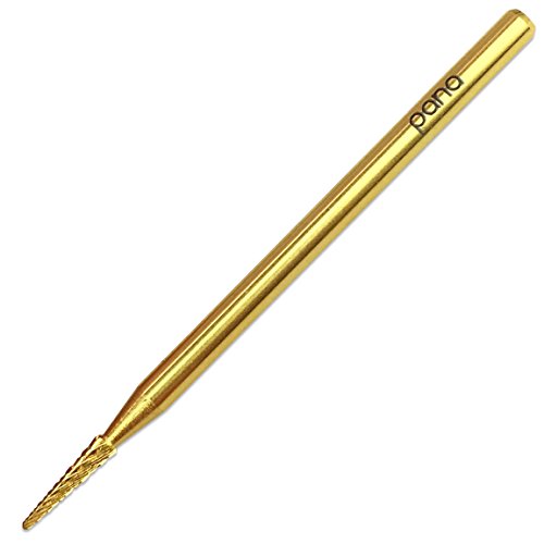 Pana 3/32" Sharp Point Bit Safety Nail Carbide Bit - Gold Color (Grit: Medium - M) for Electric Dremel Drill Machine