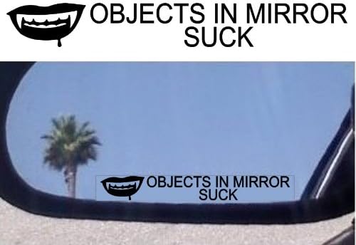 (2) Objects in Mirror Suck - Decals Stickers - For Fans of Twilight Vampire Diaries True Blood Dark Shadows