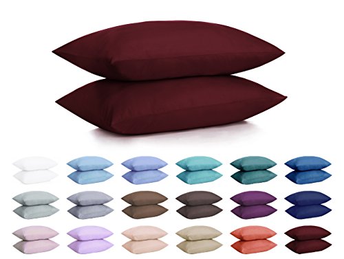 DreamHome Microfiber Pillowcases, Set of 2 (King, Burgundy)