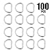 KINJOEK 100 PCS 3/4 Inch Metal D Rings, Buckle D Shape Ring, 3mm Thick Non-Welded Semi-Circular D Ring for Belt Straps Sewing, Dog Collars, Harness, Crafts, Making DIY Bag Hardware Accessories