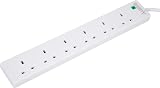 PRO ELEC PELB1703 6 Gang Extension Lead with Surge Protection 5m White UK view 3