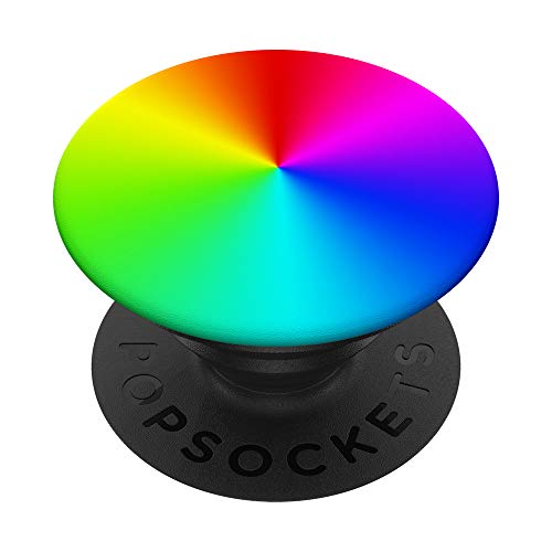 Bright rainbow multicoloured spectrum color wheel disc PopSockets Swappable Pop…