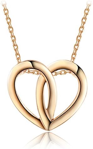 IXIQI Rose Gold Plated Heart Infinity Love Pendant Necklace for Women 45cm Chains