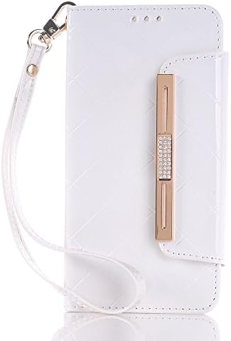 S6 Case, Galaxy S6 Wallet Case,YoungDoria Samsung S6 Case Cover,Luxury PU Leather Case Flip Cover with Card Slots & Stand For Samsung Galaxy S6 (Grid - White)