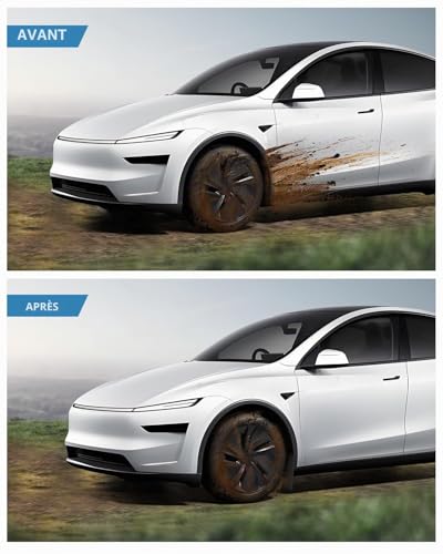 LANGBEAN Mudflaps for Tesla Model Y Juniper 2025 2026 2027, 4pcs Front and Rear Mudflaps with Mounting Screws, Splash Guard Accessories No Need to Drill [Not for Standard]