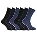 Mens 100% Cotton Ribbed Classic Socks (Pack of 6)