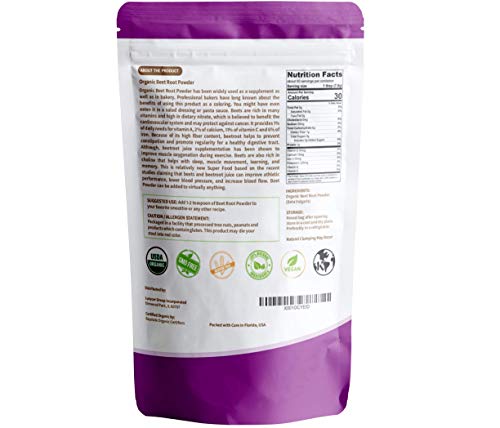 Organic Beet Root Powder - 100% All Natural and Kosher - Thumbnail 2