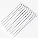 Antallcky 12 Pack Kabob Skewers BBQ Barbecue Skewers Stainless Steel Sticks Heavy Duty Large Wide Reusable with Nonslip Ring Handle Ideal for Shish Kebab Chicken Shrimp and Vegetables (22 inch)