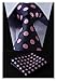 SetSense Men's Polka Dot Jacquard Woven Tie Necktie Set 8.5 cm / 3.4 inches in Width Pink / Navy Blue