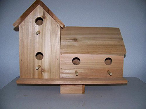 Cedarnest Cedar Birdhouse with 4 Seperate Compartments with pegs