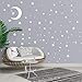 Easma Star Wall Decals (191stars+1moon+1heart) 3 Size White Stars and Moon Decals Removable Peel and Stick Stickers Fits Kids Room Decor