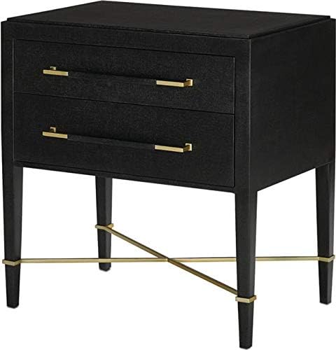 Amazon Com Nightstand Currey Company Verona Black Lacquered Champagne Stretch Kitchen Dining