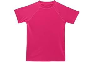 ESTAMICO Girls Rash Guard UPF 50+ Sun Protective Short Sleeve Swimwear Outdoor Athletic Tops Swim Shirt