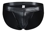 ONEFIT Men's Black Leather G-string Gay Briefs Underwear Swimwear Large