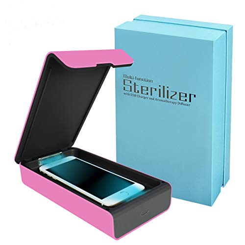 Aneforall Smart Phone UV Sanitizer Portable UV Light Cell Phone Sterilizer Cleaner Aromatherapy Function Disinfector with USB Charging for iPhone Android Smart Phone Toothbrush Jewelry Watches-Pink - Thumbnail 7