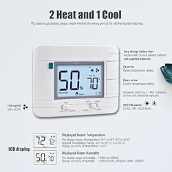 Aowel 2 Heat/ 1 Cool Non-Programmable Thermostat