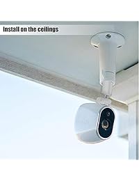 Sully - Soporte de pared para cámara de seguridad Arlo (2 piezas) de 3.9 in para montaje en pared de Dropcam Arlo Q Pro HD GO CCTV tornillo de pared ajustable giratorio 360 grados soporte exterior interior antirrobo soporte de techo