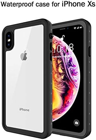 iThrough iPhone X Xs Waterproof Case, Shockproof Snowproof Dust Rain Proof Clear Case For iPhone X Xs with Built-in Screen Protector, Full Body Protection Slim Phone Case Cover for iPhone X/Xs(5.8")