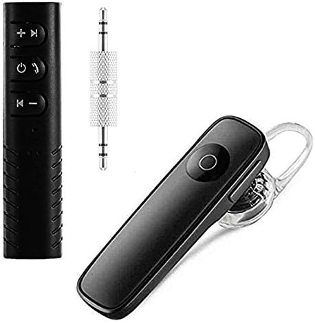 Mobiron Wireless Bluetooth Receiver 3.5mm Jack Stereo Bluetooth Audio Music Receiver Adapter & K1 Universal Wireless 4.1 Bluetooth Earpiece, Sweat-Proof Headset for Compatible with Android