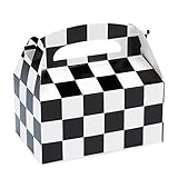 Black and White Check Empty Favor Boxes (4)