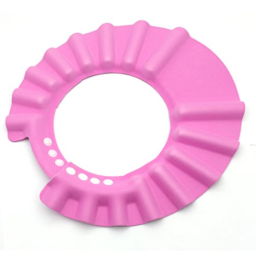 YETOOME Baby Bath Visor and Shower Cap - Safe Shampoo Shower Bathing Protection Bath Cap Soft Adjustable Visor Hat for Children Toddler Baby Kids (Pink)
