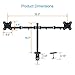 Dual Monitor Stand Dual Articulating Monitor Arm Double Monitor Desk Mount-Fits Most 13-27 Inch LCD LED Monitors Adjustable VESA Bracket with C Clamp, Grommet Mounting Base Hold 17.6 LBS by EVERVIEW