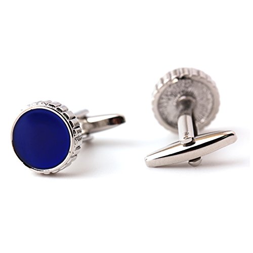 Badmen Classic Cobalt blue Round Enamel Cufflinks