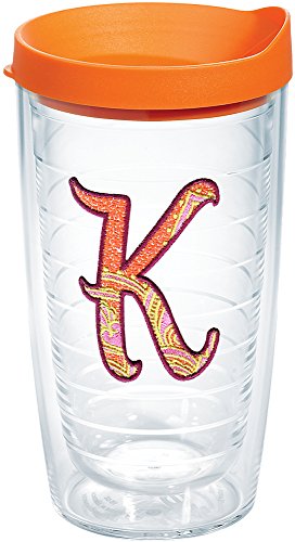 Tervis 1240002 Initial-K Orange Mandala Insulated Tumbler wi