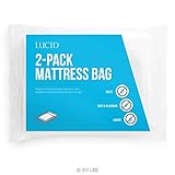 LUCID 2-Pack Mattress Moving and Storage Bags - Water and Dirt Resistant 2 mil Polyethylene - King