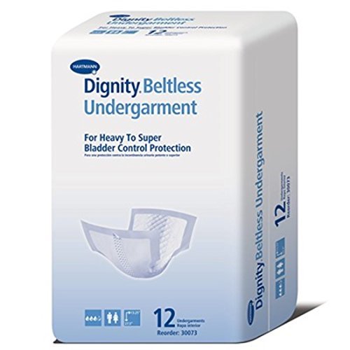 Units Per Case 72 Dignity Beltless Undergarments Absorbency Absorbs 17 oz Pad 13 1/2 x 24 1/2 HUMANICARE INT'L INC. 30073 by HUMANICARE INT'L INC.