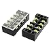 uxcell 5 Pcs Dual Row 4 Position Covered Screw Terminal Strip 600V 25A