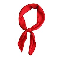 HUAhuako Silky Square Scarf, 70cm Fashion Pure Color Shawl Headband Neckerchief for Women Red