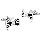 Mens Cufflinks Stainless Steel Silver Blue Blue