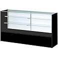 Only Garment Racks 72" Black Display Case - Full Vision Showcase Ready to Assemble