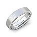 Duke Collections 6mm Classic Brushed Tungsten Ring Classic Mens Wedding BandsBeveled Edge Comfort Fit