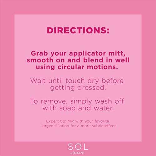 SOL by Jergens Self Tanner Body Bronzer, For All Unique Skin Tones, Sunless Tanning, Washoff