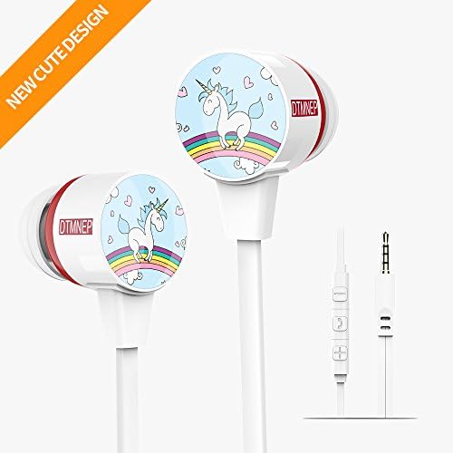 Unicorn Earbuds Best gifts Cute Animal Cartoon Earphone Headphone suitable to Remote and Mic for Apple Samsung HTC Android smartphones Tablets hands-free/in-ear style earbud of Electronics Wired 3.5mm