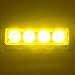 Strobelight Bar 4 LED with Super Bright Emergency Beacon Flash Caution Strobe Light Bar with 17 Different Flashing (2PCS) (Yellow)