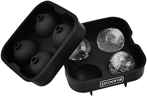 Prooral Ball Spheres Silicone Ice Cube Molds four Large 4.5 cm ice balls Reusable &amp; BPA Free