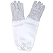 Zamango 1 Pair Goatskin Beekeeper Beekeeping Protective Gloves with Vented Long Sleeves White