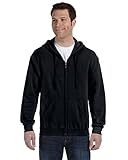 Gildan Adult Heavy Blend Full-Zip Hooded Sweatshirt (Black) (Large)