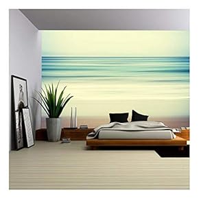 an Abstract Ocean Seascape with Blurred Panning Motion - Removable Wall Mural | Self-Adhesive Large Wallpaper - 66x96 inches
