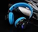 Bluetooth On-ear Headphone,Stereo Surround Wireless Bluetooth Headphones with LED Lights, Headset Support Microphone and USB Charging, Foldable Portable Headsets,3.5MM AUX Cable for Cellphones(blue)