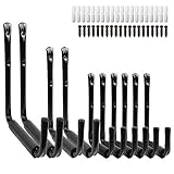 CoolYeah Garage and Garden Storage Utility Hooks with Jumbo Arm, 3 Sizes (Pack of 10)