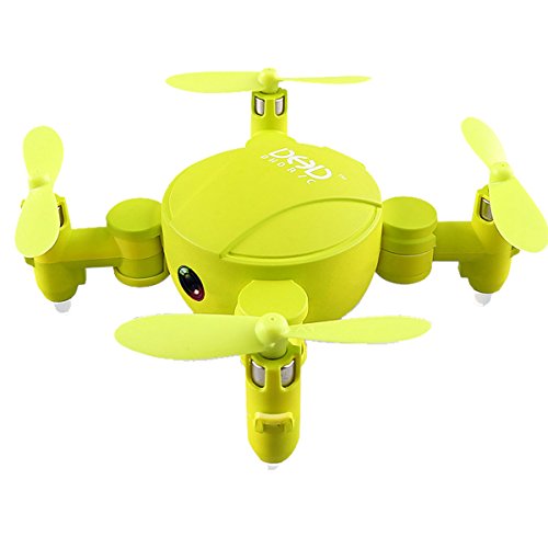 AICase JJRC DHD D4 Mini Quadcopter Drone 2.4G 4CH 6 Axis With Foldable Arms Headless Mode Remote Remote Control RC Helicipter HD Camera One-key Return(Lemon Green)
